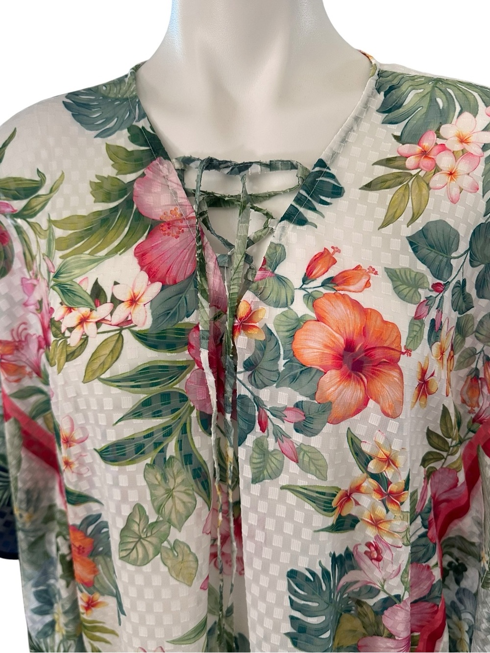 Tommy Bahama Tropical Flora Clip Jacquard Beach Tunic Cover Up Size S/M - Picture 4 of 12